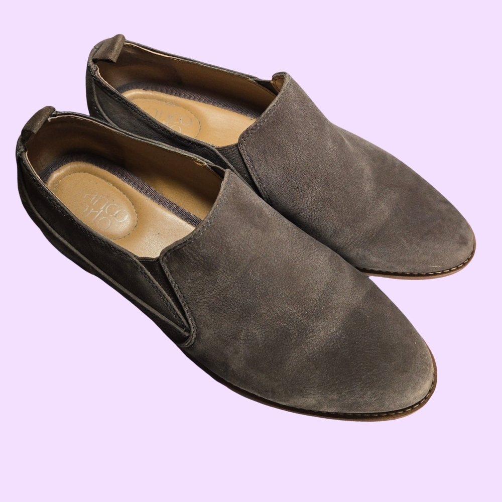 Franco Sarto Pardon Tan Suede Leather Slip-on Loafers Women's Size 7.5